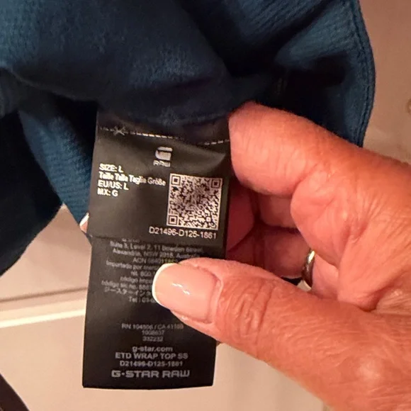 G-Star Teal Wrap Blouse with Gray Belt - Picture 4 of 6